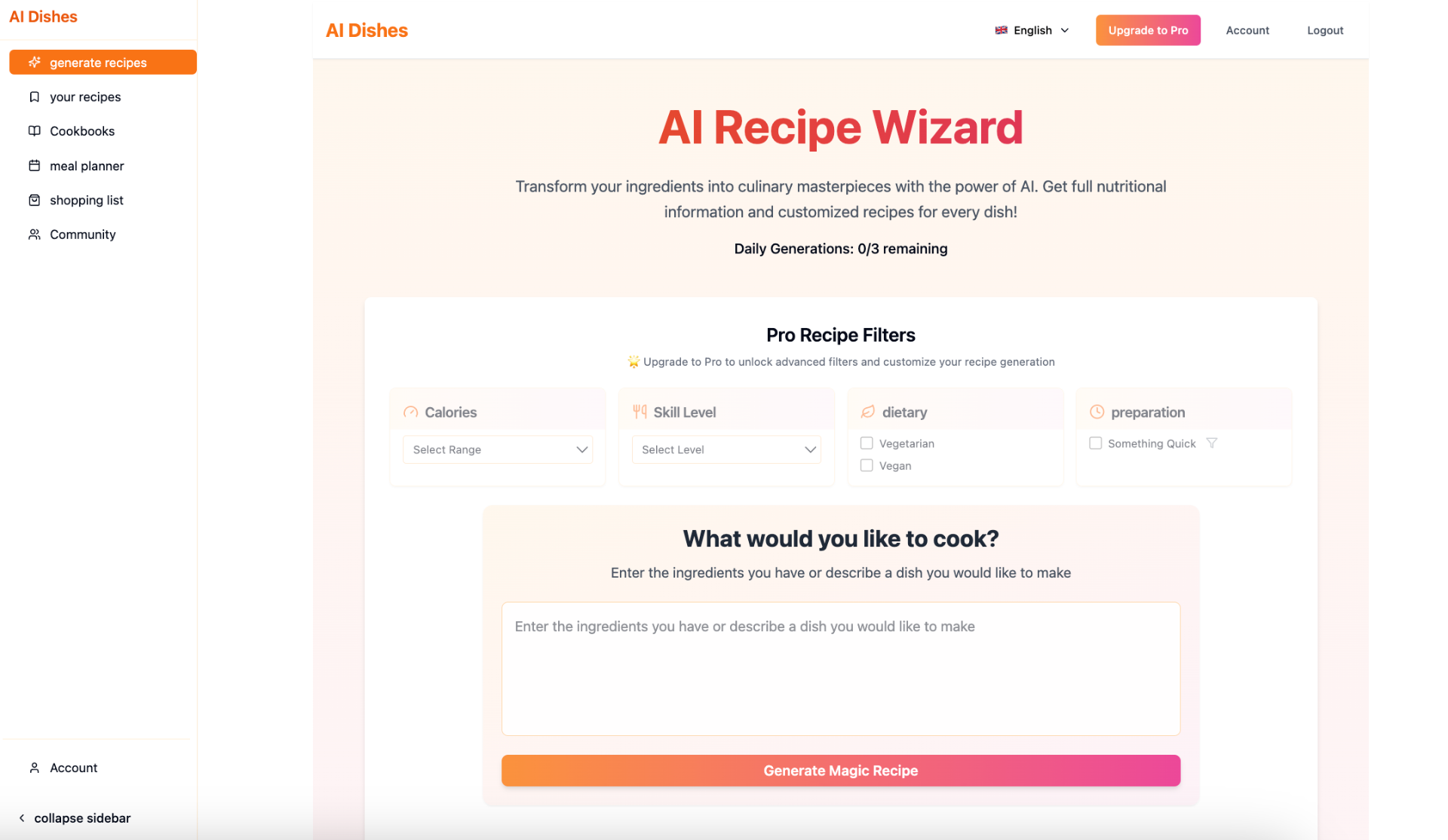 AI-Powered Recipe Generator for High-Protein Meals